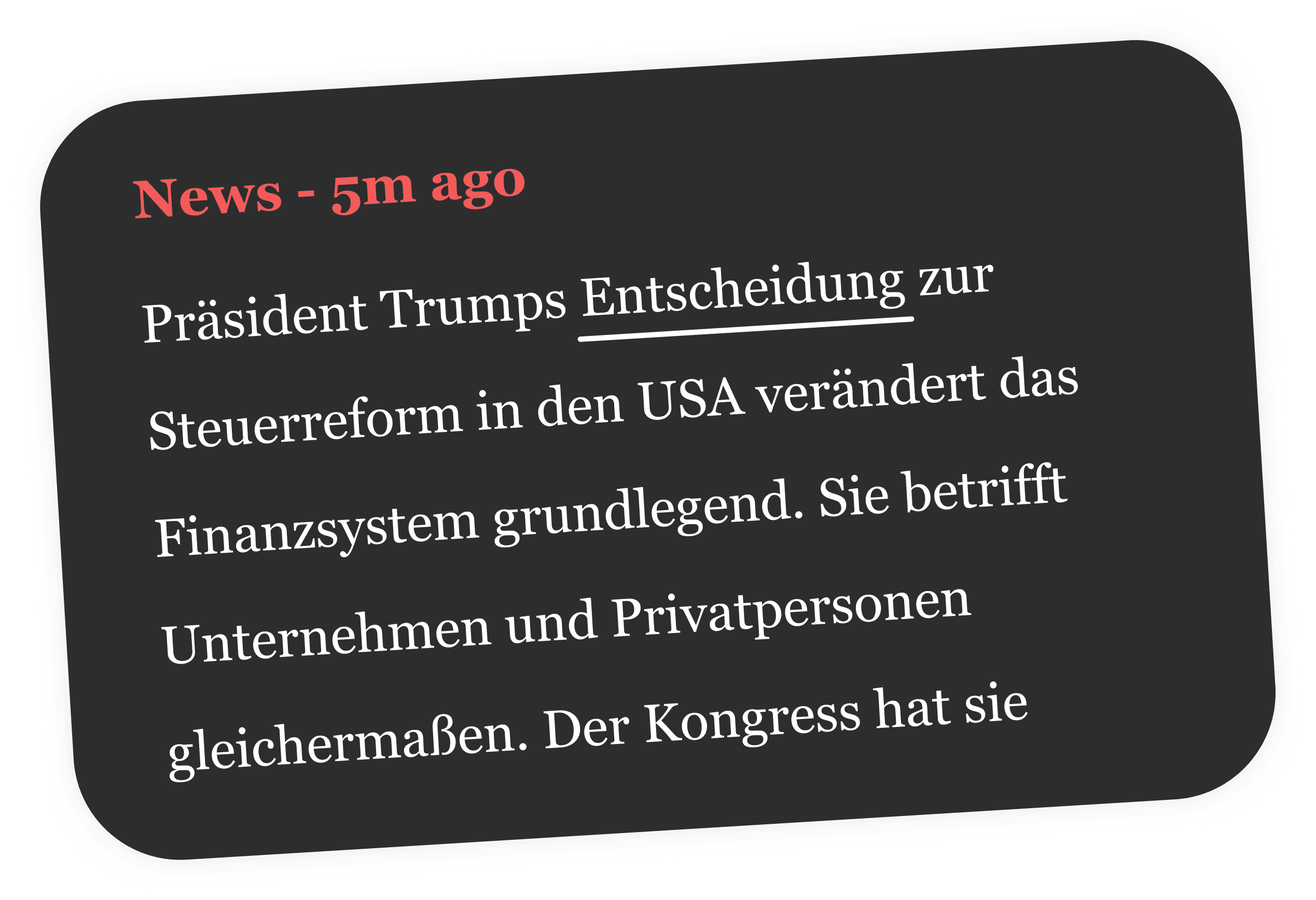 News snippet with saved vocabulary