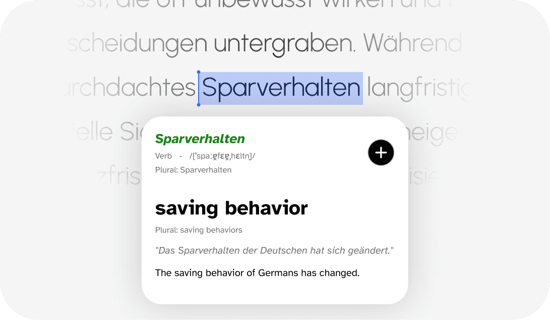 Word lookup popup interface